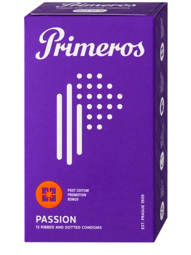 Vroubkované kondomy s vůní kokosu Primeros PASSION, 12 ks