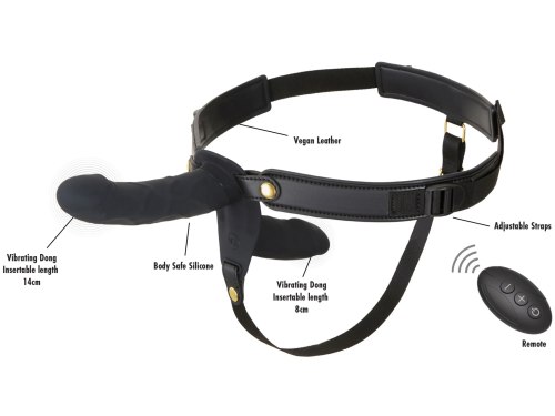 Dvojitý vibrační strap-on Inferno