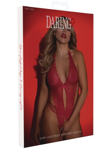 Krajkové body s otevřeným rozkrokem Flirty Lace