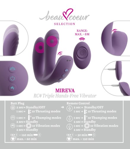 Multifunkční trojitý vibrátor Mireva