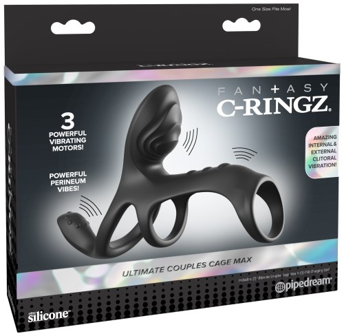 Párový vibrátor s kroužky na penis Ultimate Couples Cage Max