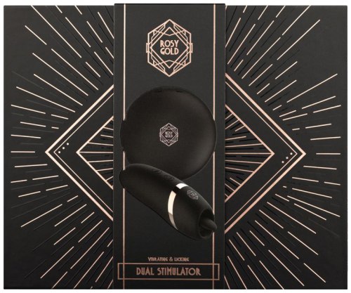Vibrační stimulátor klitorisu s jazýčkem Rosy Gold