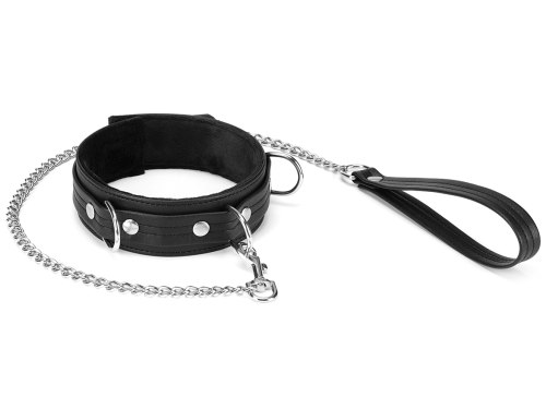 Obojek a vodítko z recyklované kůže Black Bond