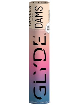 Tenké ochucené orální roušky Glyde Dams Vanilla, 4 ks – Ústní roušky pro orální sex (cunnilingus)