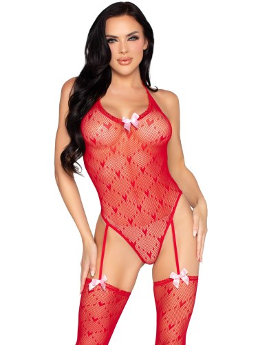 Síťované body s punčochami Leg Avenue