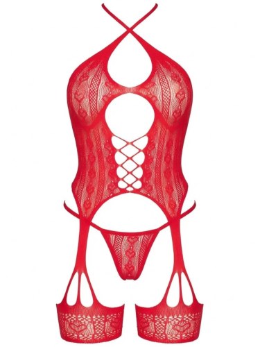 Top s ozdobnými podvazky a tangy Leg Avenue