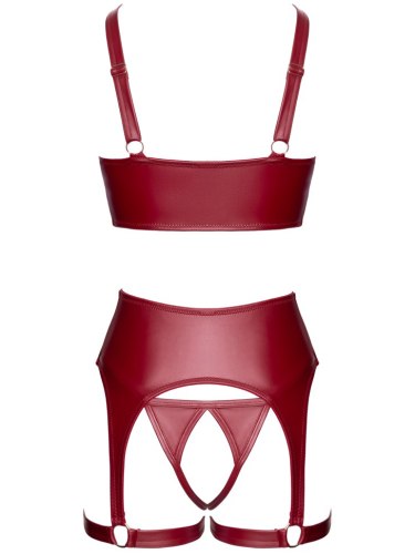 Set červeného wetlook prádla Cottelli