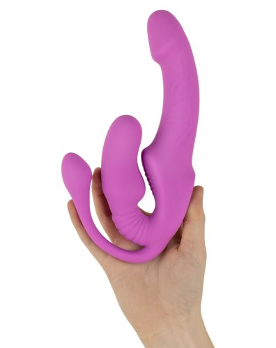 Samodržící vibrační strapon s análním vajíčkem Teazers