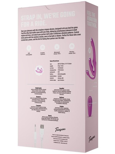 Samodržící vibrační strapon s análním vajíčkem Teazers