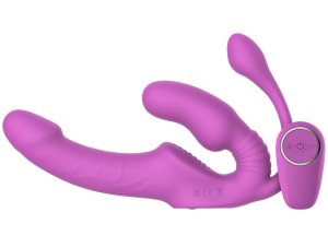 Samodržící vibrační strapon s análním vajíčkem Teazers – Samodržicí strapony