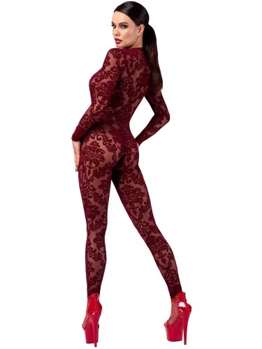 Catsuit se sametovým květinovým potiskem NOIR