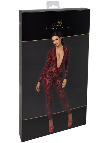 Catsuit se sametovým květinovým potiskem NOIR