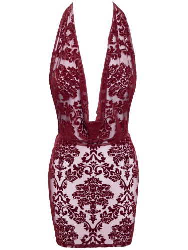 Minišaty se sametovým květinovým potiskem NOIR