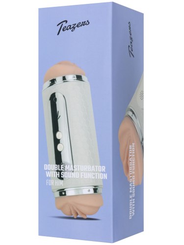 Oboustranný vibrační masturbátor se zvukem Teazers