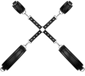 BDSM kříž s pouty na ruce a stehna Bedroom Fantasies – Bondage sady a postroje pro důkladné svázání