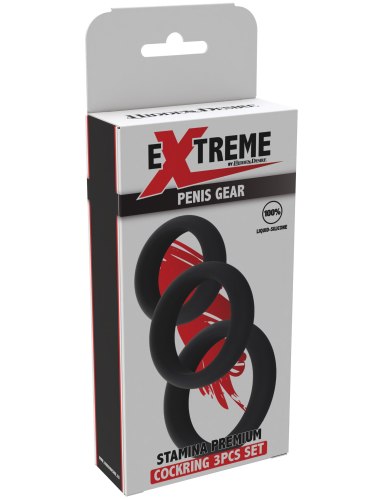 Sada erekčních kroužků Stamina Premium, 3 ks
