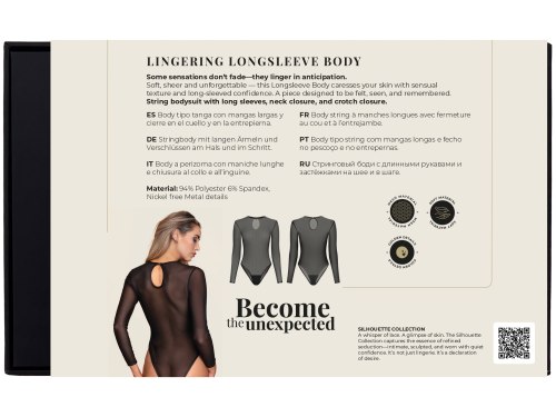 Průsvitné body s dlouhými rukávy Guilty Pleasure