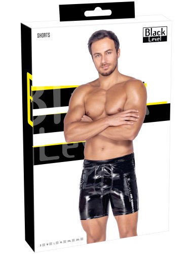 Lakované pánské šortky Black Level