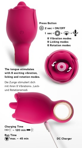 Stimulátor s vibračním a rotačním jazýčkem Oral Fun