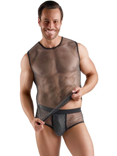 Síťované pánské tílko s lesklými kamínky Svenjoyment