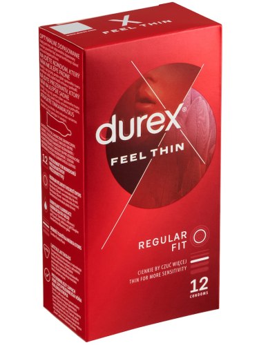 Ztenčené kondomy Durex Feel Thin, 12 ks
