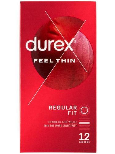 Ztenčené kondomy Durex Feel Thin, 12 ks