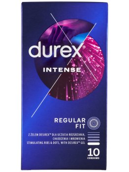 Kondomy s vroubky a stimulačním gelem Durex Intense, 10 ks – Kondomy s vroubky a výstupky