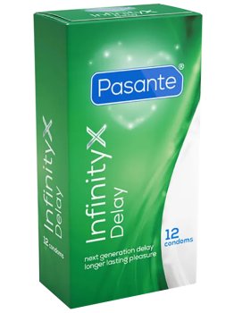Znecitlivující kondomy Pasante Infinity X, 12 ks – Kondomy na oddálení ejakulace