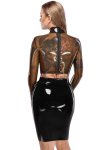 Latexový crop top s dlouhými rukávy LATE X