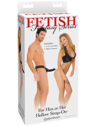 Dutý připínací penis For Him or Her Hollow Strap-On 6"