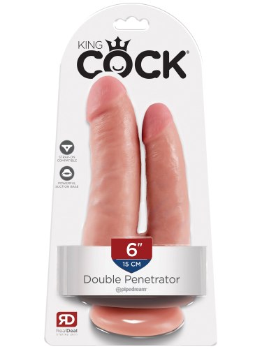 Dvojité realistické dildo King Cock Double Penetrator 6"