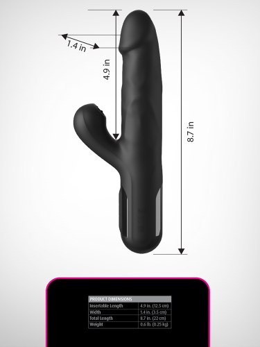 Přirážecí vibrátor s králíčkem Sonix Silicone Thruster