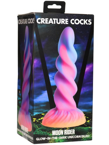 Světélkující dildo s přísavkou Moon Rider