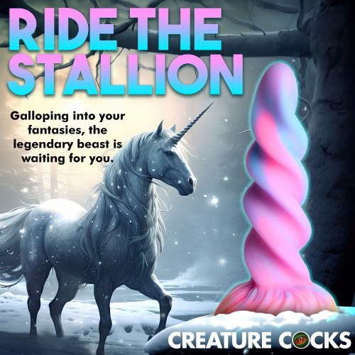 Světélkující dildo s přísavkou Moon Rider