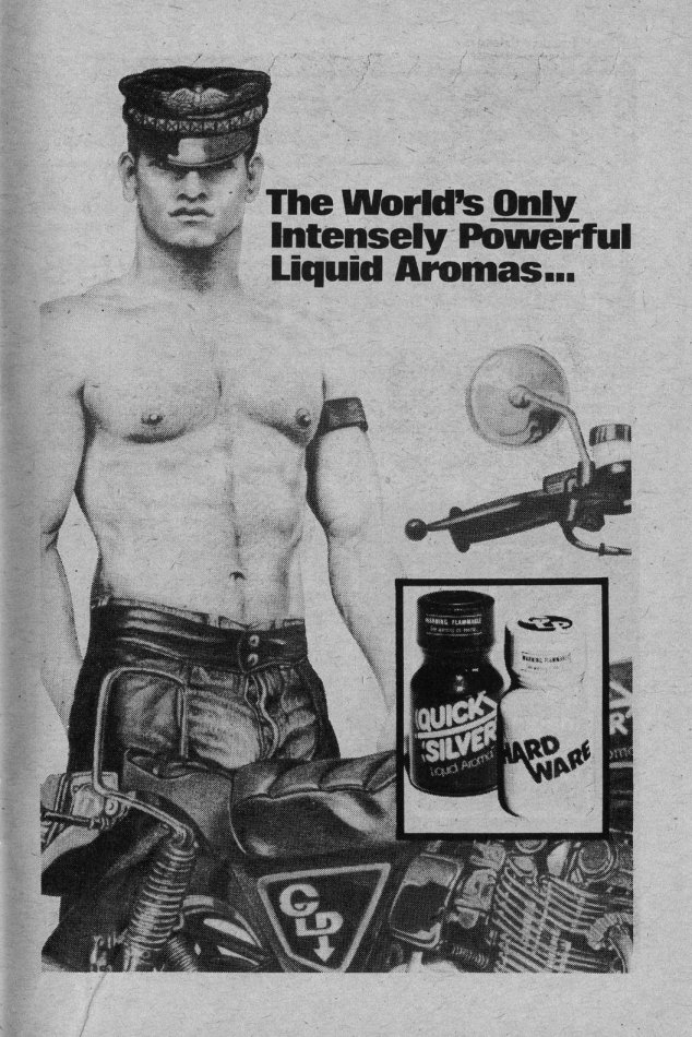 Historická reklama na Poppers (80. léta 20. století)